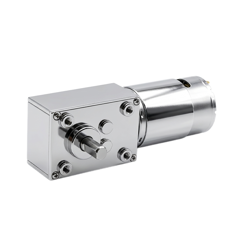 metallic worm gear motor with cylindrical shaft and screws