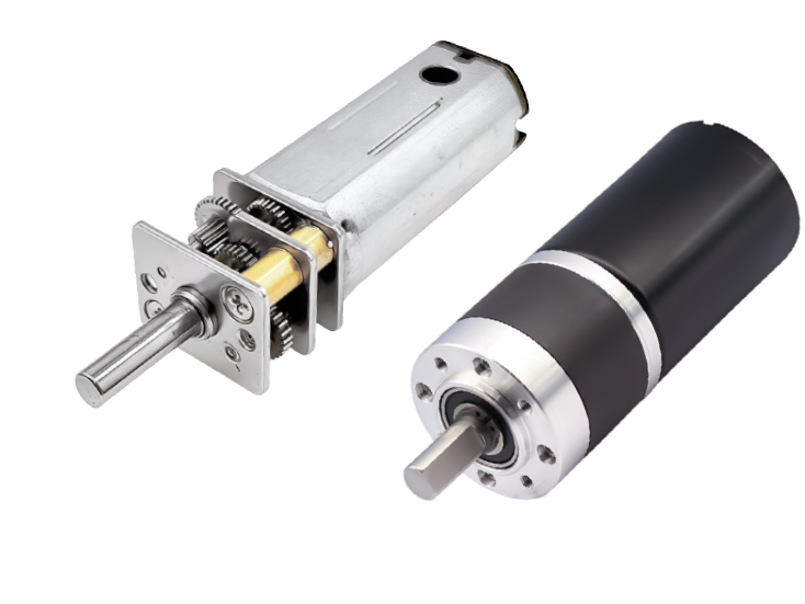 two electric motors side by side, one exposed and one encased