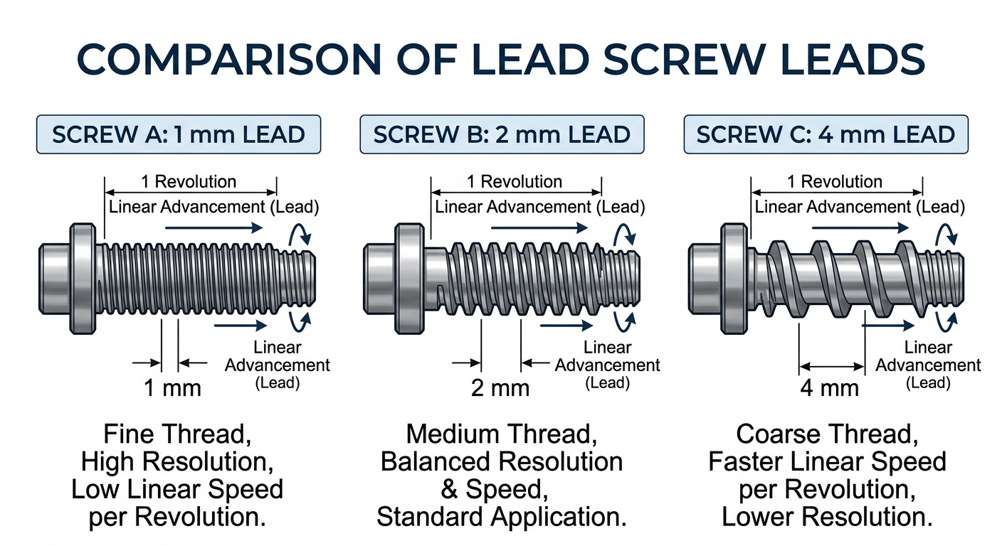 Comparison of lead screw pitches for miniature linear actuator design