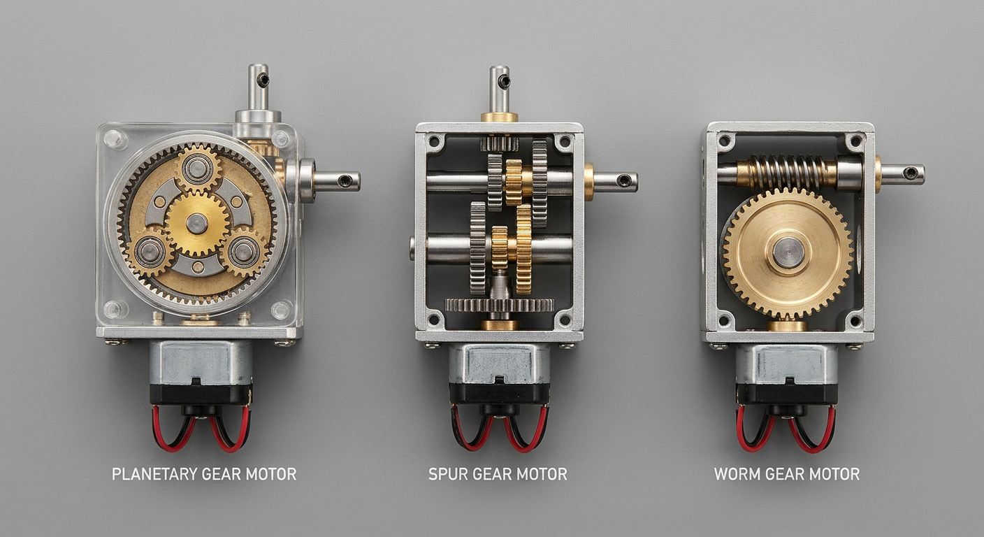 Comparison of planetary, spur, and worm miniature gear motors